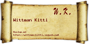 Wittman Kitti névjegykártya